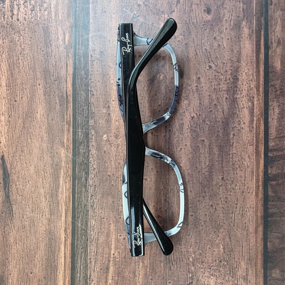 Ray-Ban Junior RB 1531 3803 Black Grey Script Rectangular Eyeglasses 48-16-130‎
